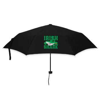 Irischer Hai Grün Lustig St Patricks Day Tier - Regenschirm (klein) - Schwarz - Vorne