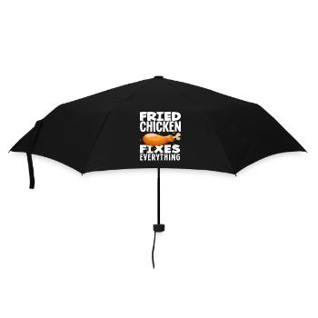 Fried Chicken Solves All Problems - Umbrella (small) - black - Front