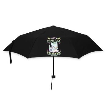 Just a cute Girl who loves Dragons - Kawaii Dragon - Umbrella (small) - black - Front