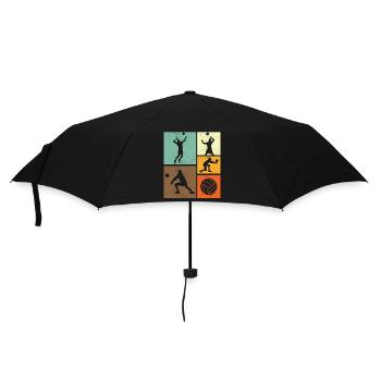 Volleyball Retro Vintage Volleyball Player - Umbrella (small) - black - Front