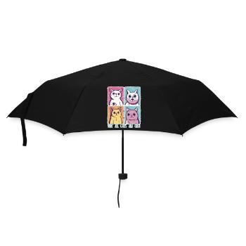 Katze streicheln: Nicht alle Katzen sind niedlich - Regenschirm (klein) - Schwarz - Vorne