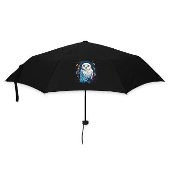 Snowy Owl Xmas Ornament, Loves Owls - Umbrella (small) - black - Front
