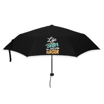 Life Is Better With Burger Hamburger Food Meat Bun - Umbrella (small) - black - Front