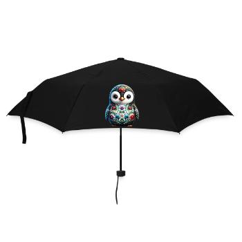 Cool Floral Penguin Lover Gift - Umbrella (small) - black - Front
