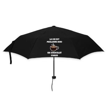 Humour petit chocolat chaud - Parapluie standard - noir - Devant