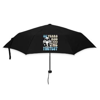 55. Geburtstag 55 Jahre War Ich Mal Der Schnellste - Regenschirm (klein) - Schwarz - Vorne