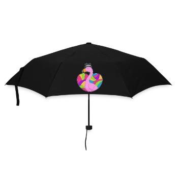 Cœur de flamant rose - Parapluie standard - noir - Devant