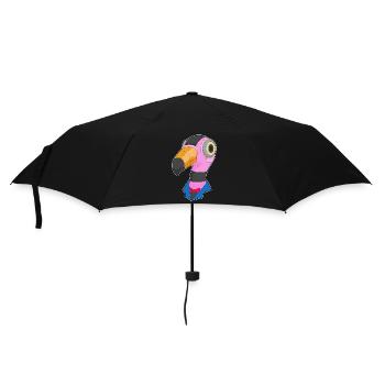 Robot flamant rose - Parapluie standard - noir - Devant