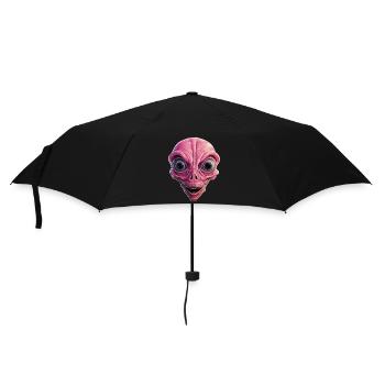 Extraterrestre choqué, choc, visage extraterrestre, curiosité - Parapluie standard - noir - Devant