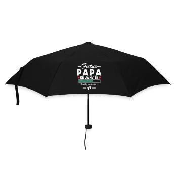 Futur Papa En Janvier Bébé Homme Cadeau - Parapluie standard - noir - Devant