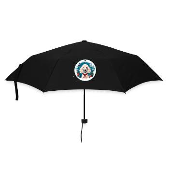 Caniche chien Noël, chiens d’amour - Parapluie standard - noir - Devant