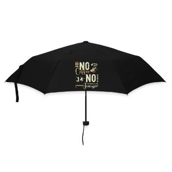 Trampoline Jumper No Coffee Jumping Coffee Lover - Umbrella (small) - black - Front