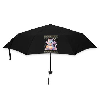 Kawaii Dragon in Ugly Christmas Sweater Style - Umbrella (small) - black - Front