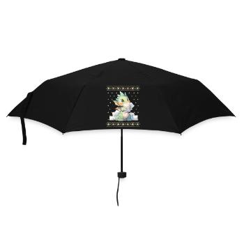 Kawaii Dragon in Ugly Christmas Sweater Style - Umbrella (small) - black - Front