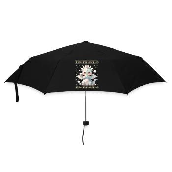 Kawaii Dragon in Ugly Christmas Sweater Style - Umbrella (small) - black - Front
