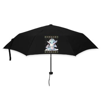 Kawaii Dragon in Ugly Christmas Sweater Style - Umbrella (small) - black - Front