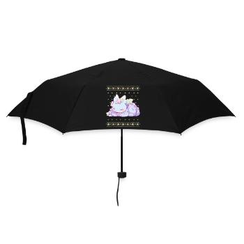 Kawaii Dragon in Ugly Christmas Sweater Style - Umbrella (small) - black - Front