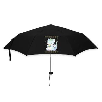 Kawaii Dragon in Ugly Christmas Sweater Style - Umbrella (small) - black - Front