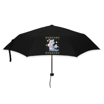 Kawaii Dragon in Ugly Christmas Sweater Style - Umbrella (small) - black - Front