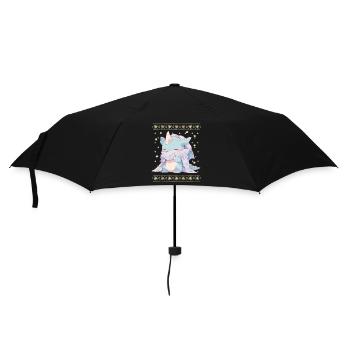 Kawaii Dragon in Ugly Christmas Sweater Style - Umbrella (small) - black - Front