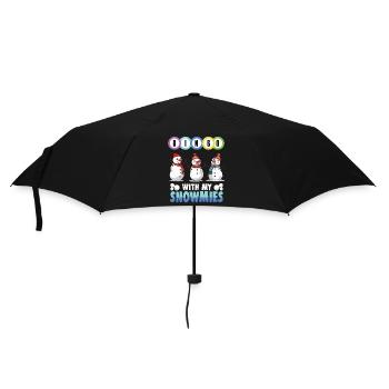 Bingo With My Snowmies Funny Snowman - Umbrella (small) - black - Front