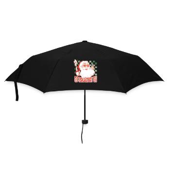 "Es eskaliert eh" Party Kostüm für Weihnachten - Regenschirm (klein) - Schwarz - Vorne