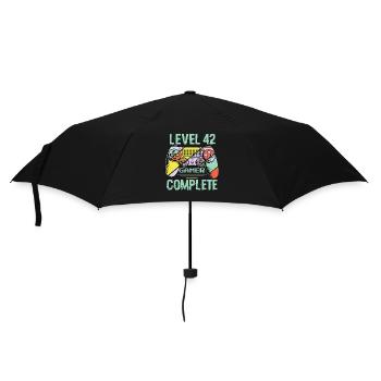 Level 42 Complete 42 Years Old Gamer Level 42 Complete - Umbrella (small) - black - Front