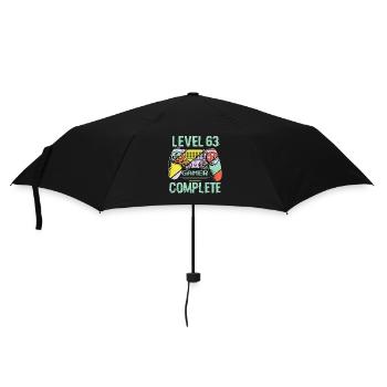Level 63 Complete 63 Years Old Gamer Level 63 Complete - Umbrella (small) - black - Front