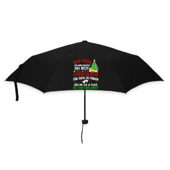 Weihnachts Weihnachten Familie Lustig Damen Herren - Regenschirm (klein) - Schwarz - Vorne