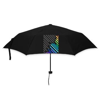 Colorful gray stripes - Umbrella (small) - black - Front