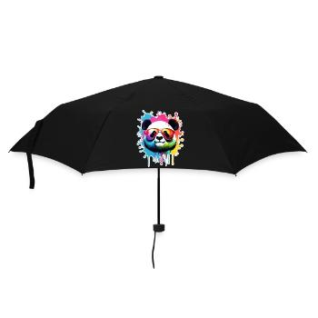 Panda / Animal / Zoo / Bambou / Sauvage / Enfantin - Parapluie standard - noir - Devant