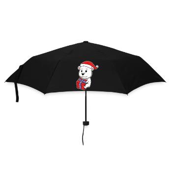 Ours polaire avec chapeau de Noël - Parapluie standard - noir - Devant