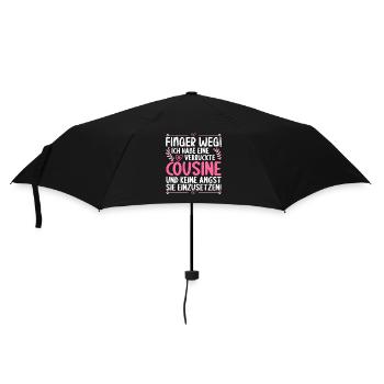 Finger weg ich habe eine verrückte Cousine - Regenschirm (klein) - Schwarz - Vorne
