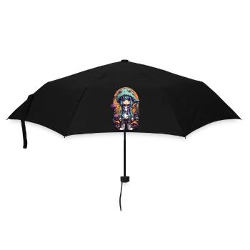 Fantasy Mushroom Girl Kawaii Goth e-girl - Parapluie standard - noir - Devant