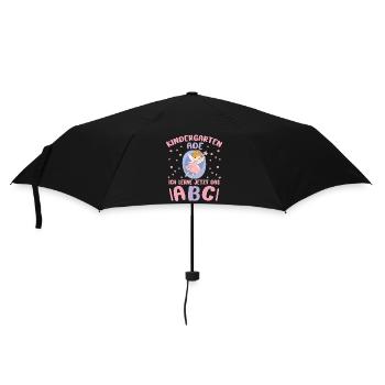 Bye Kindergarten Einhorn Kita Abgänger Mädchen - Regenschirm (klein) - Schwarz - Vorne
