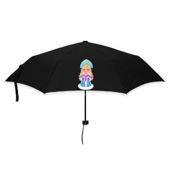 Ded Moroz Snegurotschka russischer Weihnachtsmann - Regenschirm (klein) - Schwarz - Vorne
