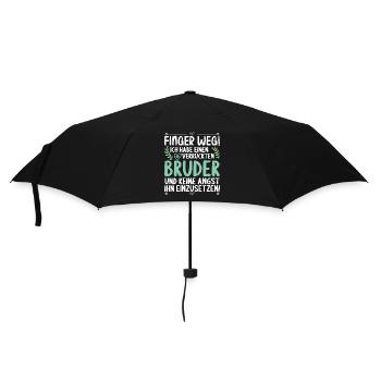 Finger weg ich habe einen verrückten Bruder - Regenschirm (klein) - Schwarz - Vorne