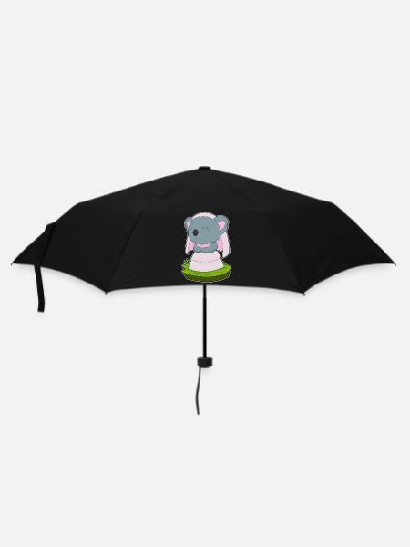 Koala Braut Schleier Hochzeit - Regenschirm (klein) - Schwarz