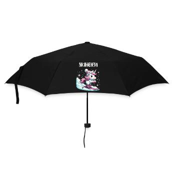 Mignon Licorne Ski Vacances Ski Piste Rose - Parapluie standard - noir - Devant