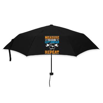 mesurer, mesurer, couper, jurer, répéter - Parapluie standard - noir - Devant