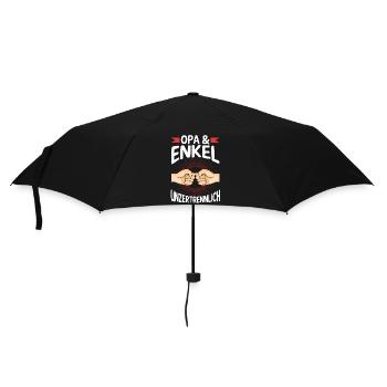 Großvater Opa und Enkel - Regenschirm (klein) - Schwarz - Vorne