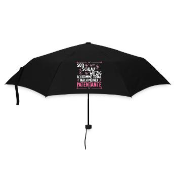Ich komme total nach meiner Patentante Patenkind - Regenschirm (klein) - Schwarz - Vorne