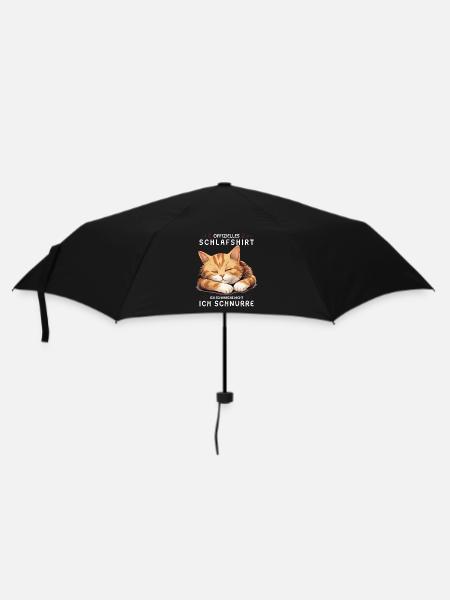 Offizielles Schlafshirt personalisiert mit Katze - Regenschirm (klein) - Schwarz
