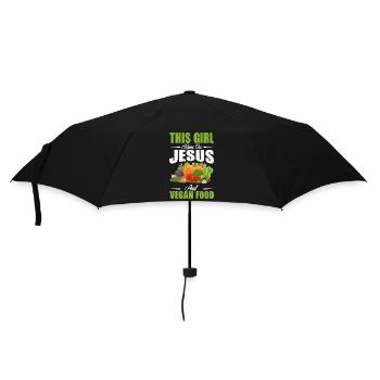 Dieses Mädchen Ernährt Sich Von Jesus Und Veganem - Regenschirm (klein) - Schwarz - Vorne