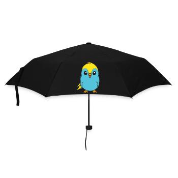 Niedlicher kleiner Wellensittich - Regenschirm (klein) - Schwarz - Vorne