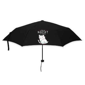 Möge die Nacht mit dir sein - Schlafshirt Katze - Regenschirm (klein) - Schwarz - Vorne