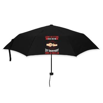 Oma Großmutter und Enkelin - Regenschirm (klein) - Schwarz - Vorne