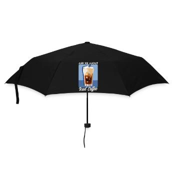 Eiskaffee Iced Coffee Kaffeeliebhaber Geschenk - Regenschirm (klein) - Schwarz - Vorne