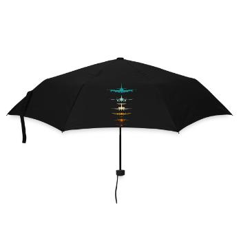 Silhouette d’avions pour pilote, instructeur de vol - Parapluie standard - noir - Devant