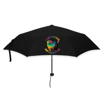 Ich Mag Fette Katzen Und Kann Nicht Lügen - Regenschirm (klein) - Schwarz - Vorne